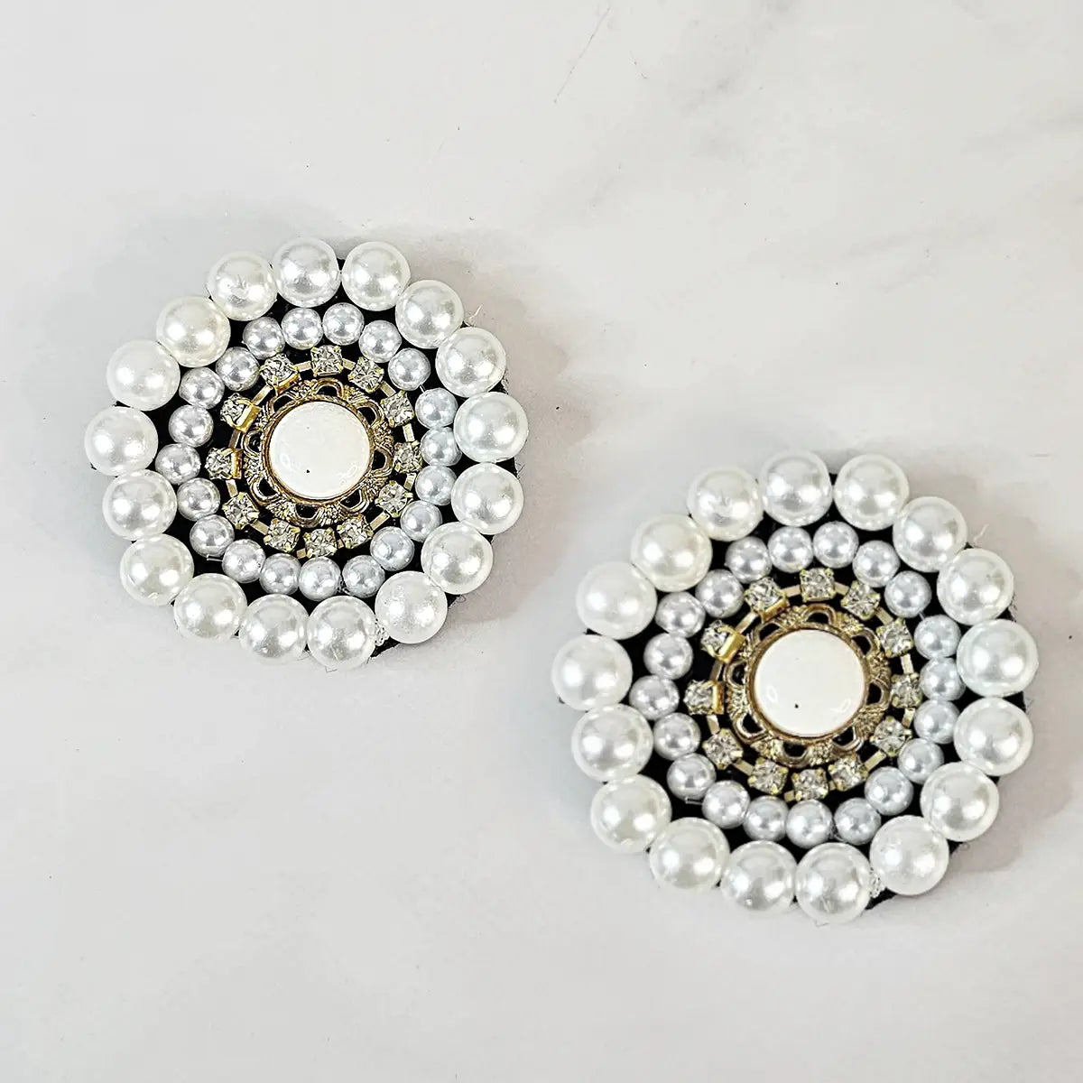 Pearl Medallion Earrings