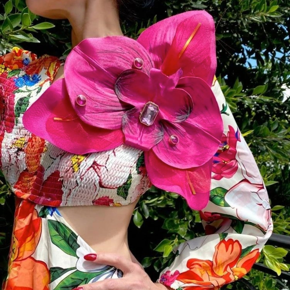Maxi Orchid Flower Brooch
