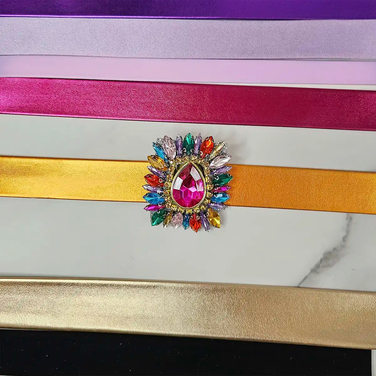 Rainbow Medallion Choker