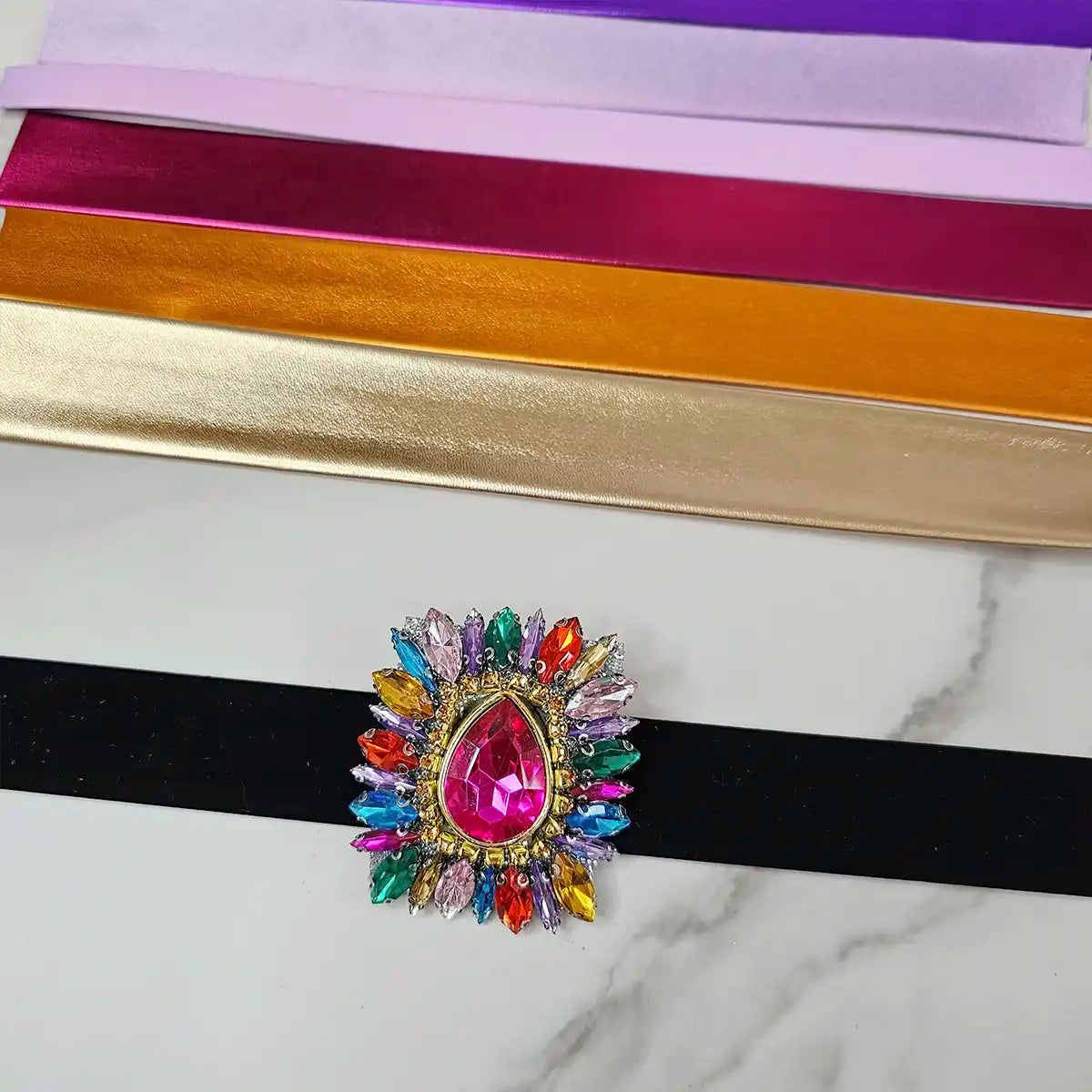 Rainbow Medallion Choker