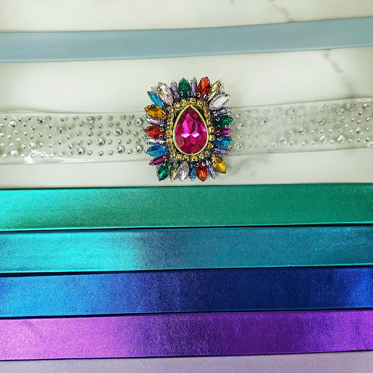 Rainbow Medallion Choker