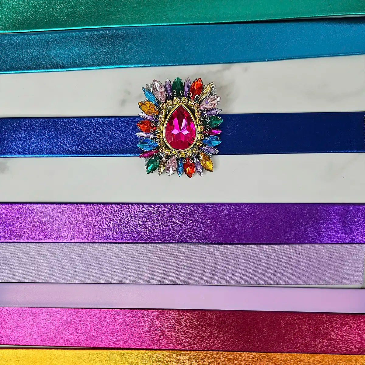 Rainbow Medallion Choker