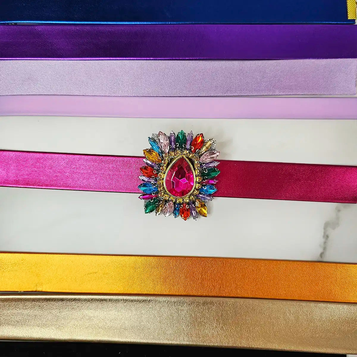 Rainbow Medallion Choker