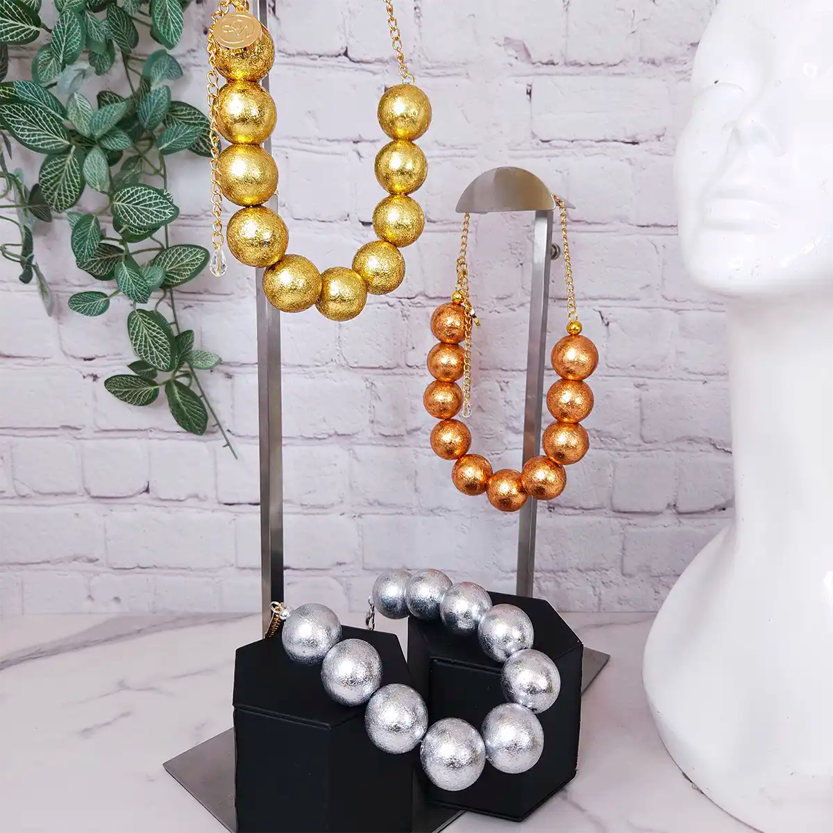 Metallic Pink Ariel Necklace