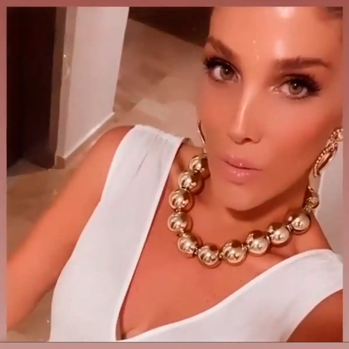 Metallic Pink Ariel Necklace