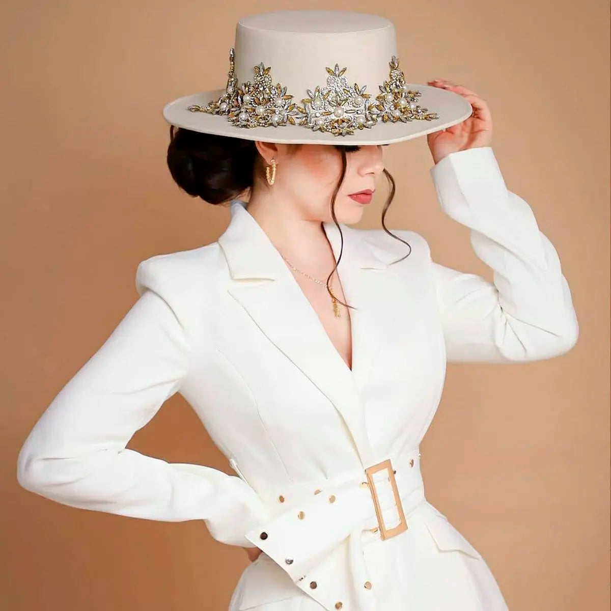 Regina Bone White Cordoban Hat