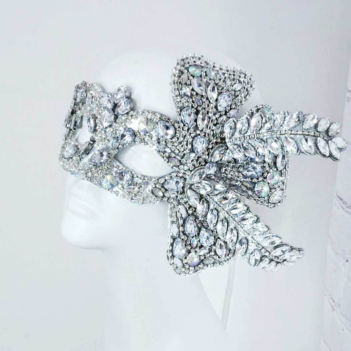 Capella silver crystal eye mask