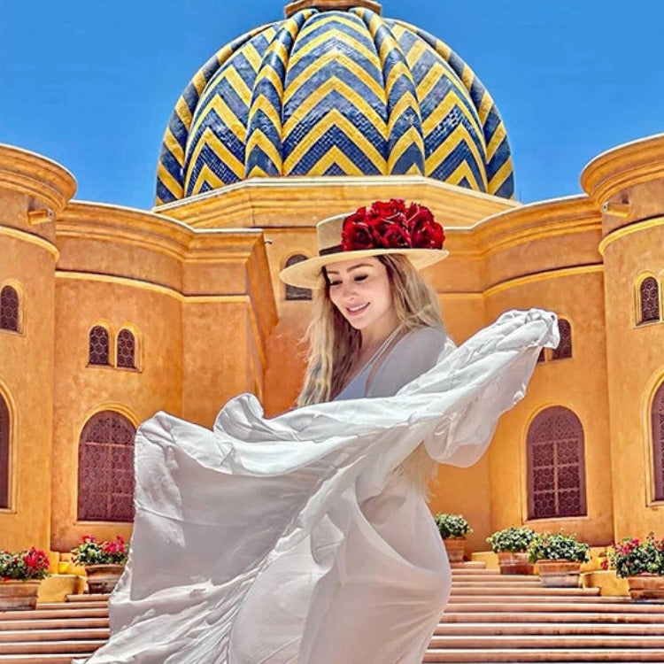 Scarlett Gallero Hat with fine palm flowers