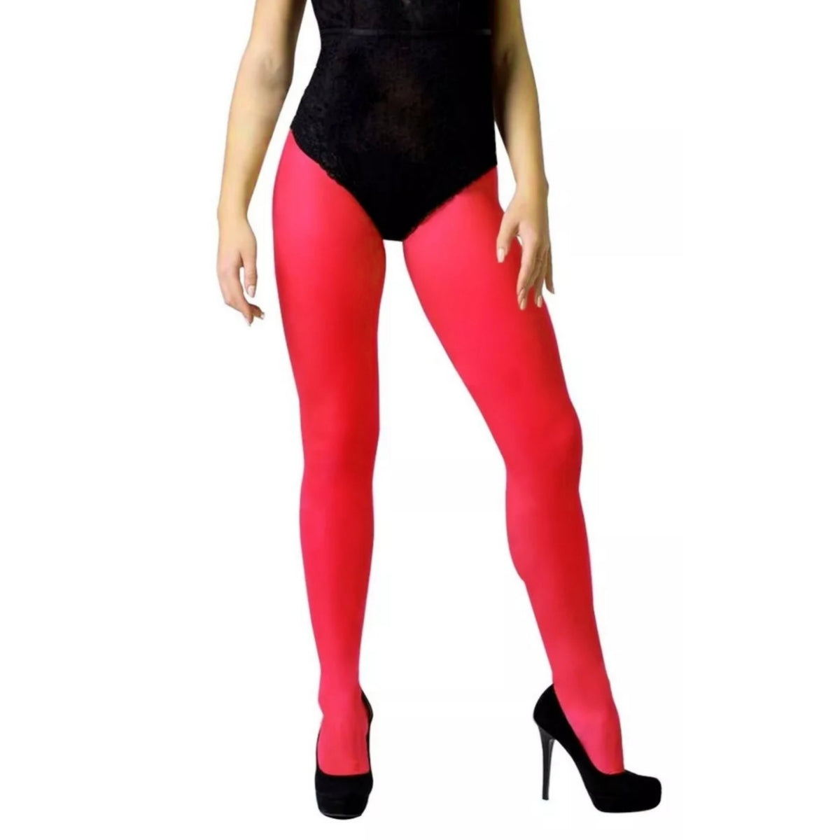 Matte red pantyhose
