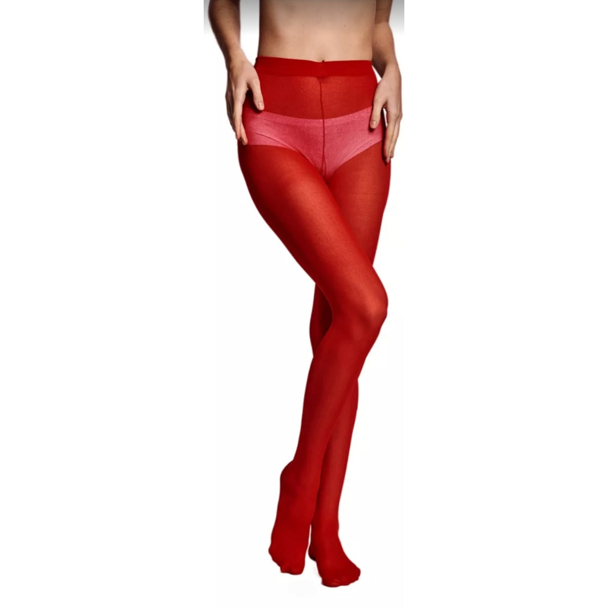 Matte red pantyhose