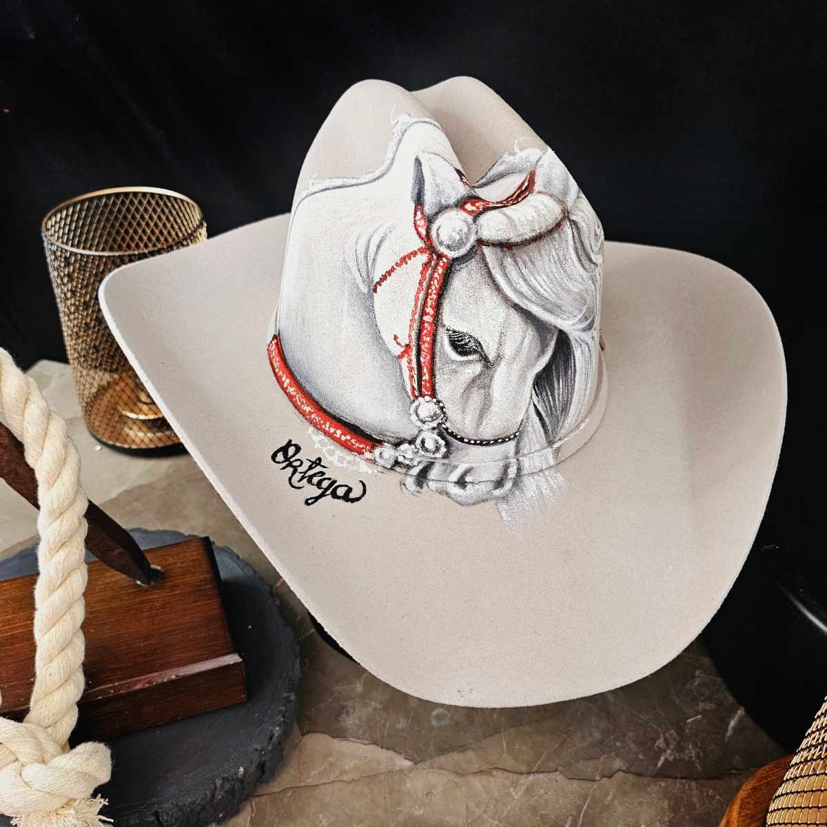 Oil-Painted Wool Texan Hat