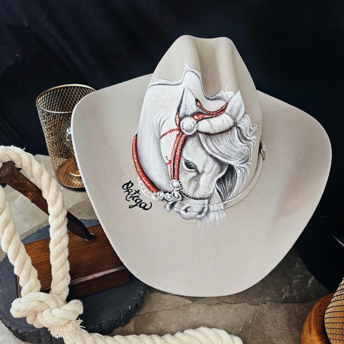 Oil-Painted Wool Texan Hat