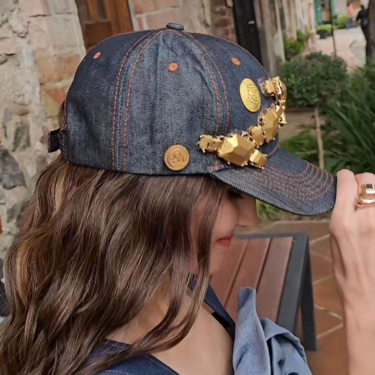 Golden Jet Denim Cap