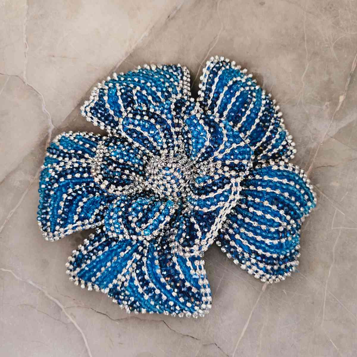 Maxi Flower Brooch Capella Denim Blue