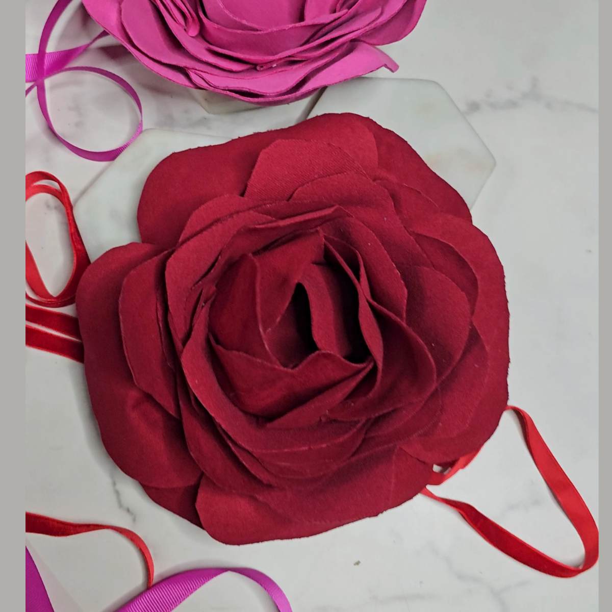 Par de Flores Luisa con correa Denim Flor Mezclilla