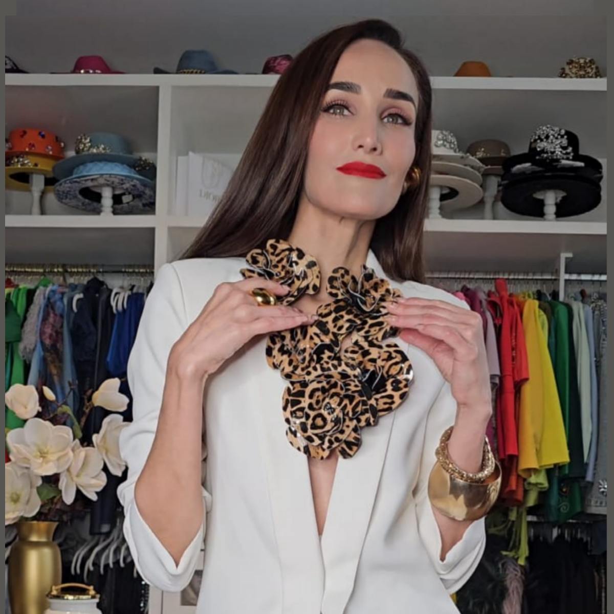 Emerald Green Helena Roses Necklace