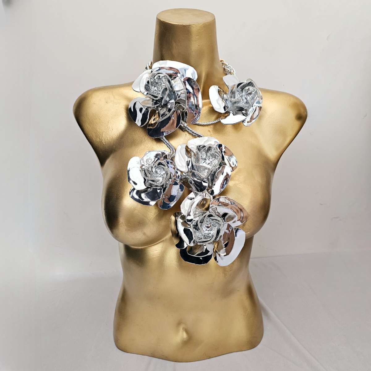 Helena Silver Rose Necklace