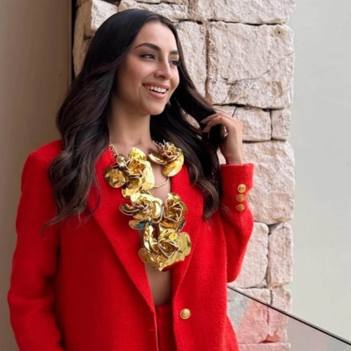 Emerald Green Helena Roses Necklace