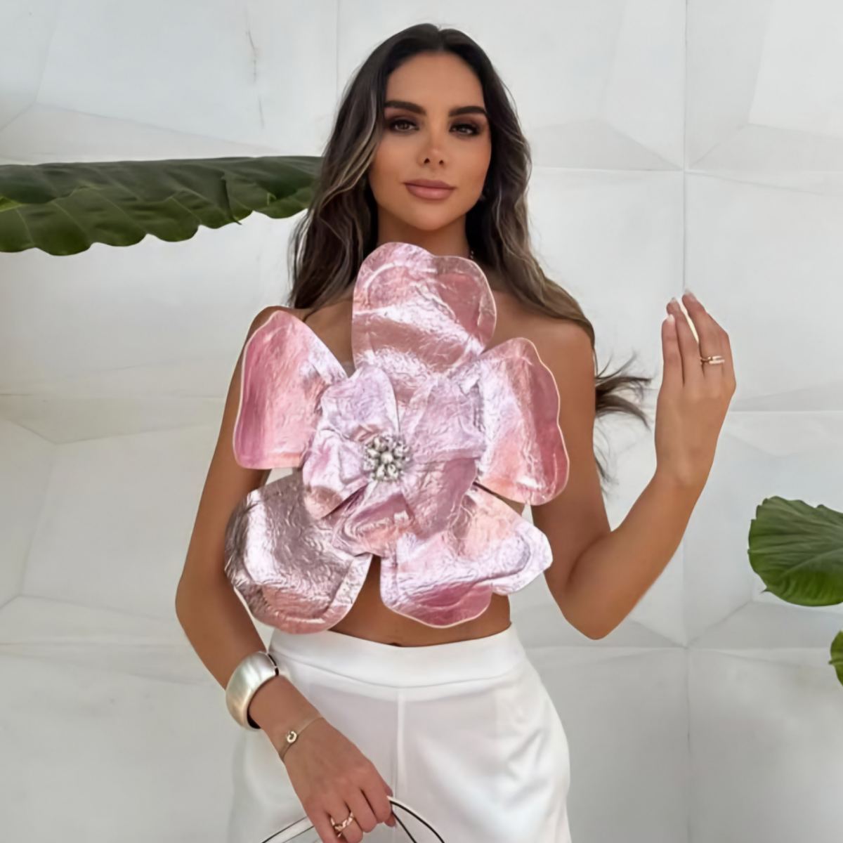Top Flor Chris Metallic Pink Vinyl
