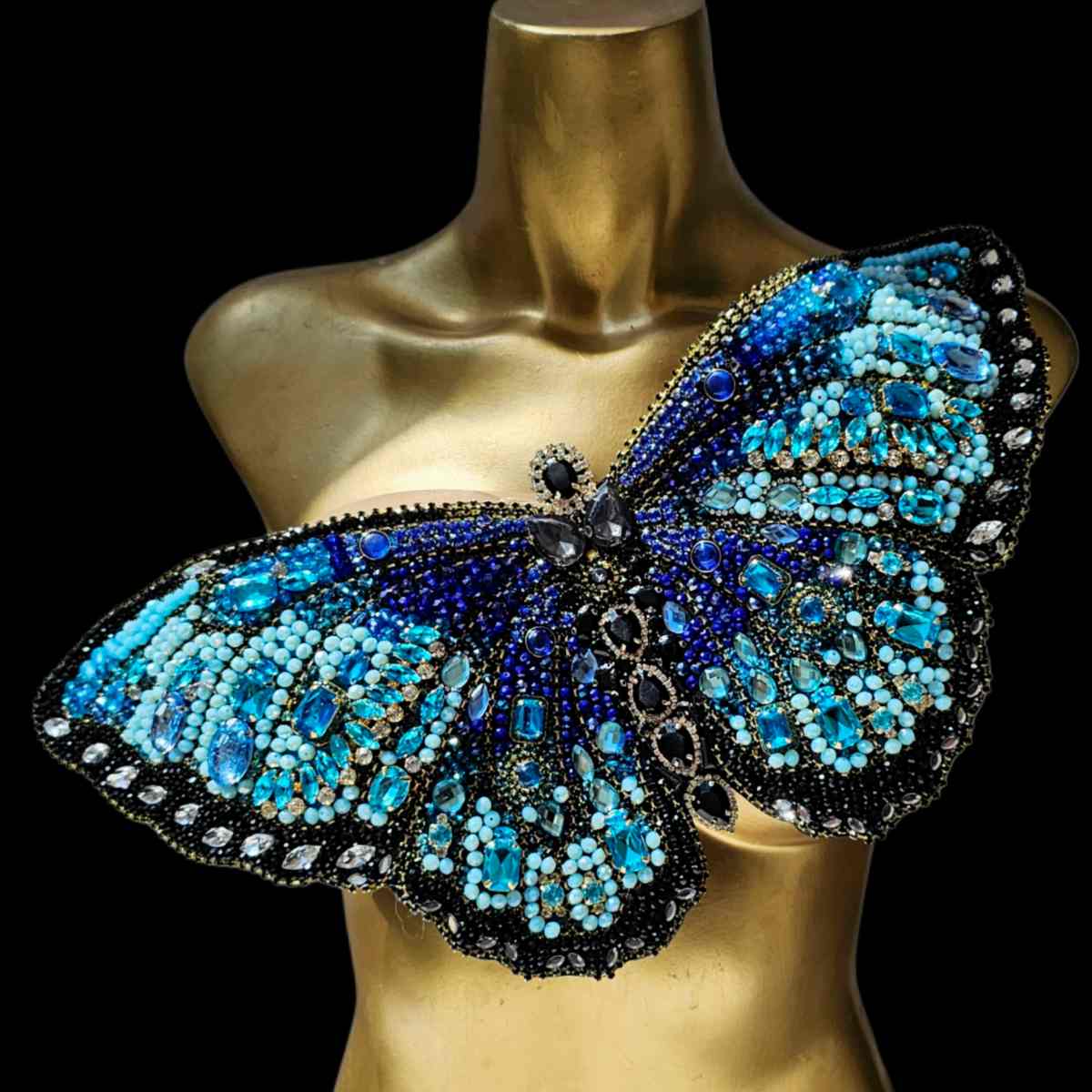 Top Monarch Butterfly Pin Blue