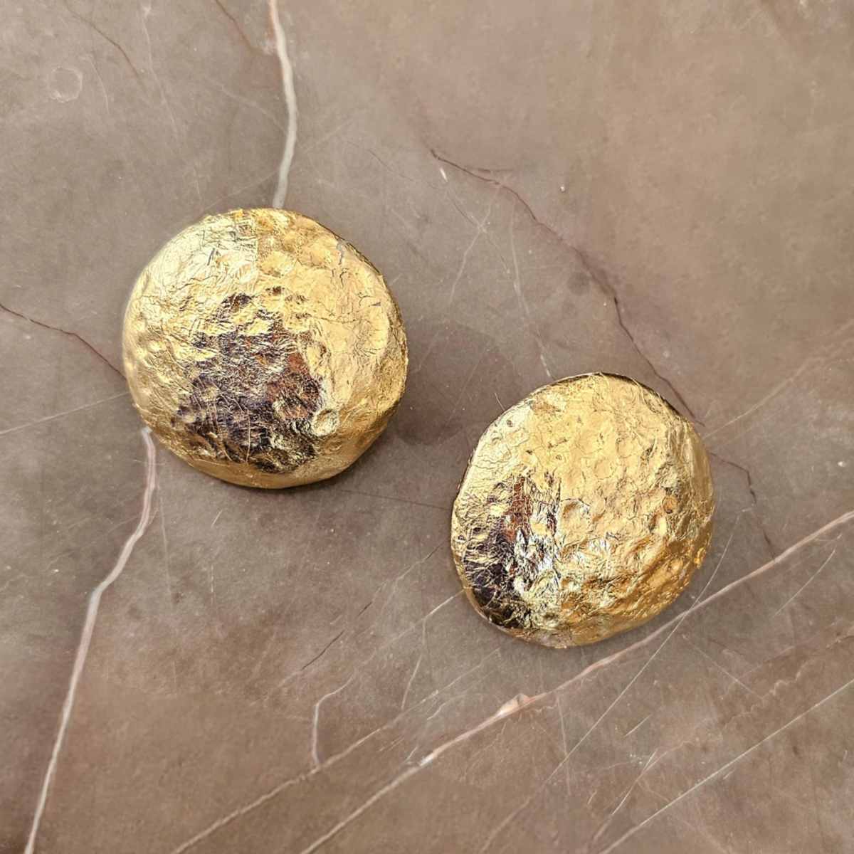 Mina Hammered Gold Effect Earrings