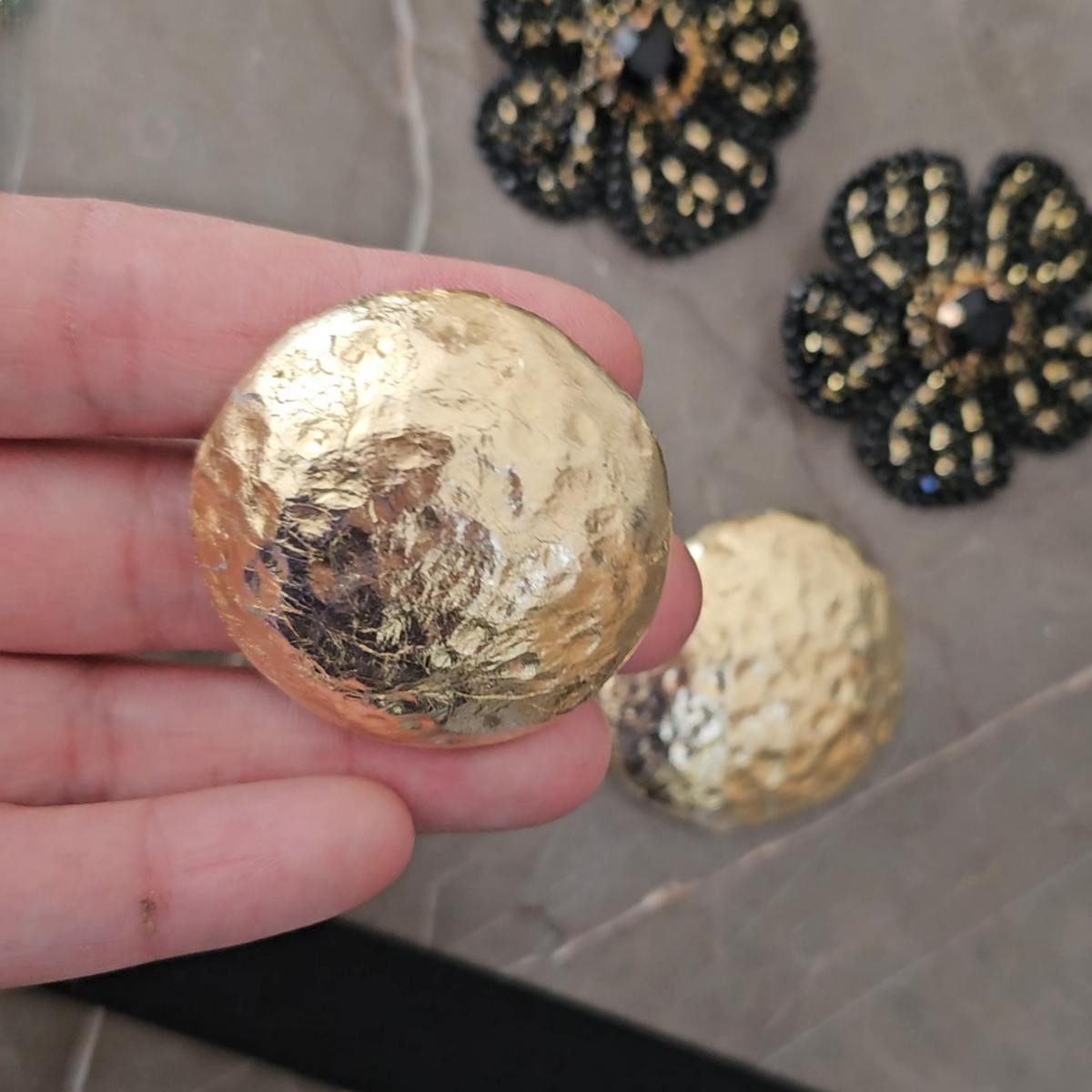 Mina Hammered Gold Effect Earrings
