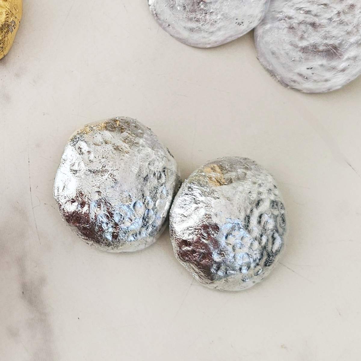 Mina Hammered Silver Effect Earrings