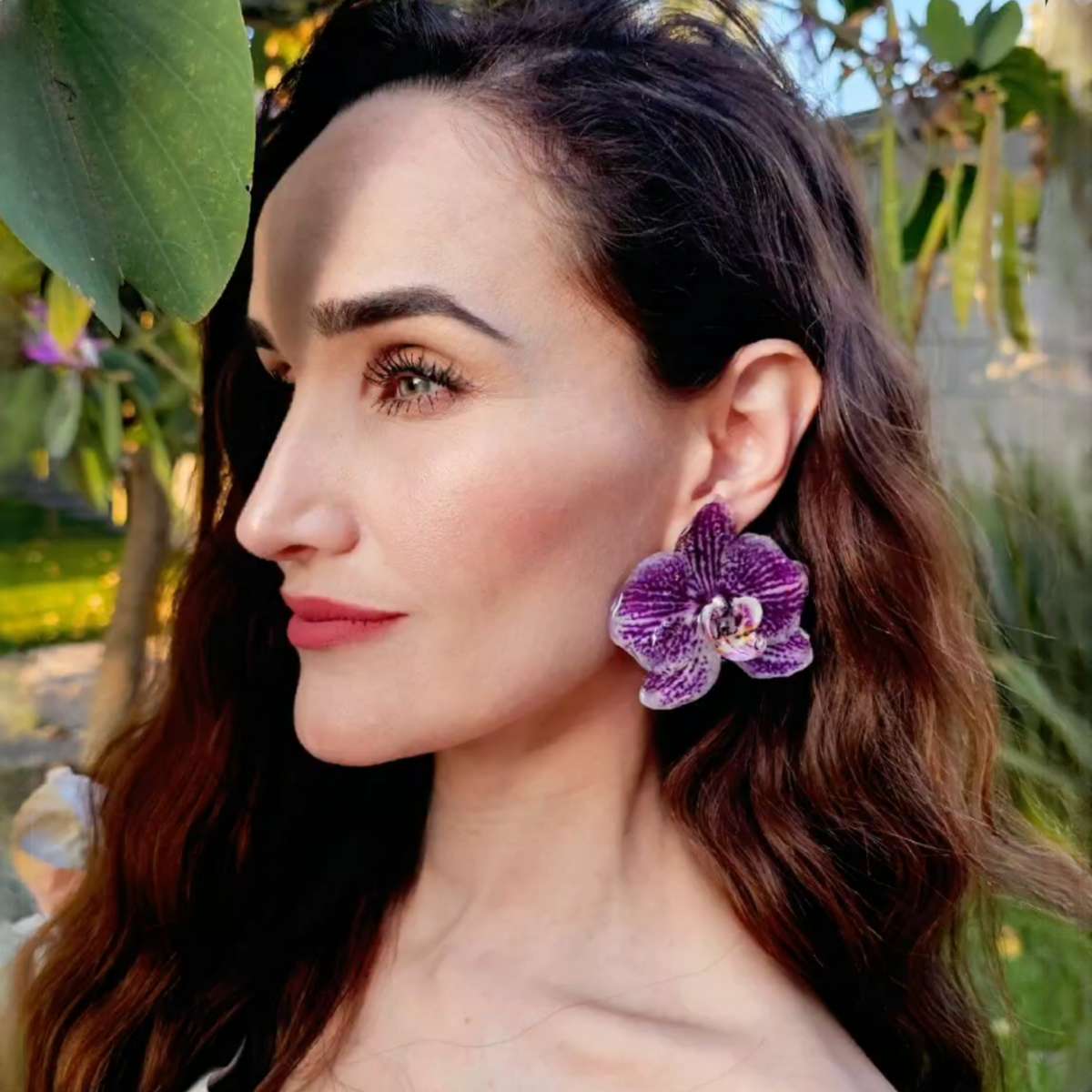 Purple Royal Orchid Earrings