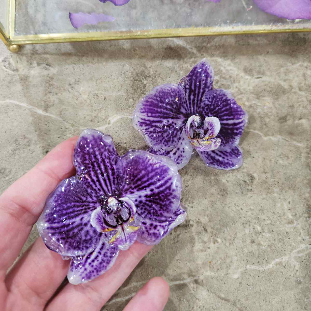 Purple Royal Orchid Earrings