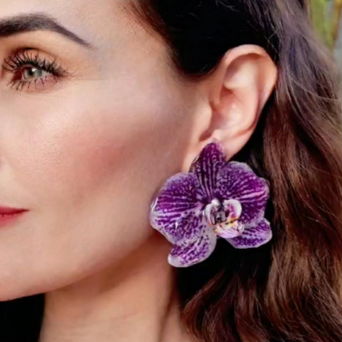 Purple Royal Orchid Earrings