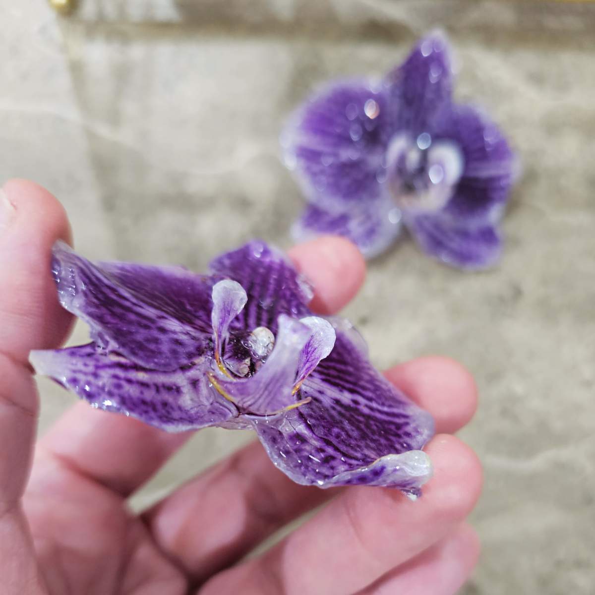 Purple Royal Orchid Earrings
