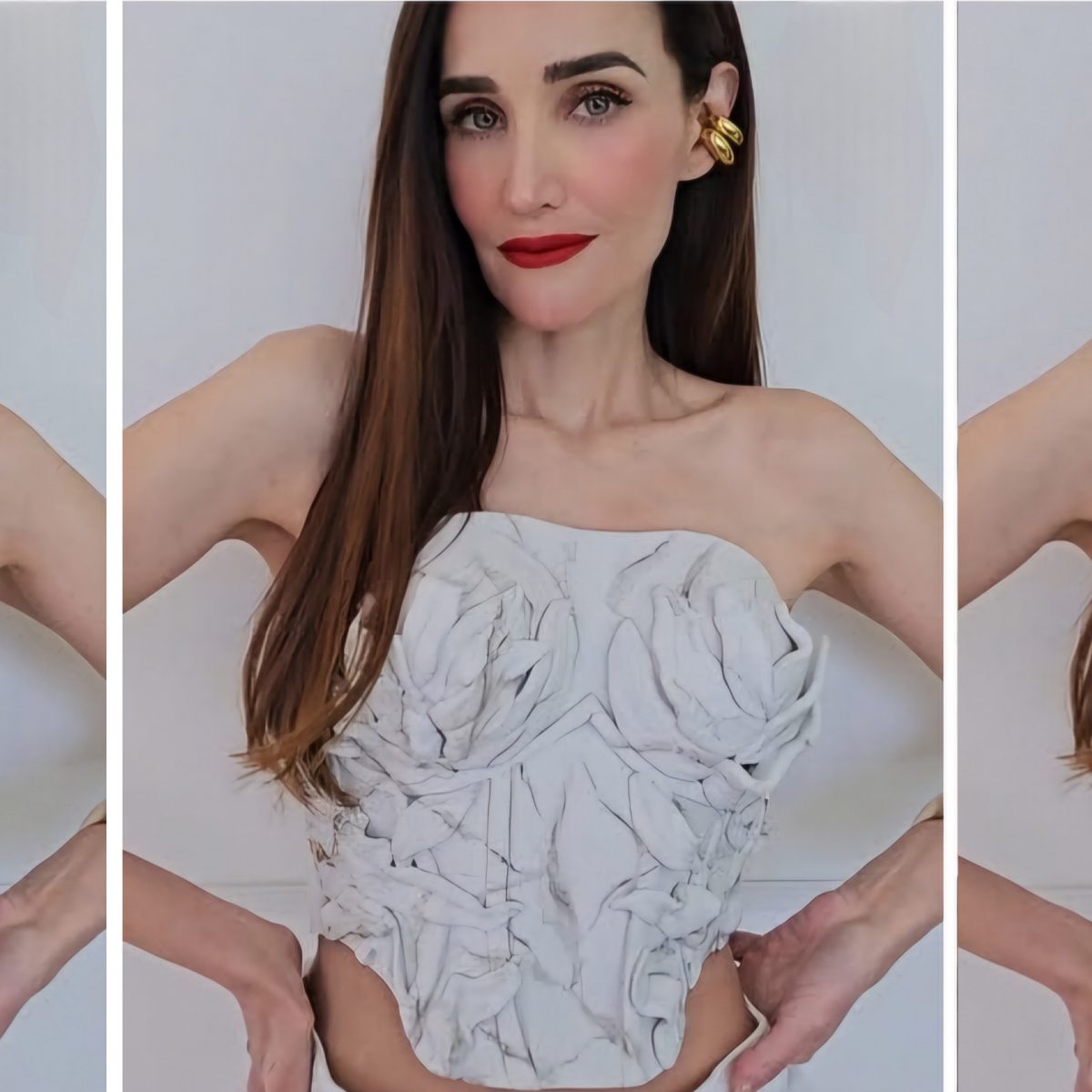 Aphrodite Rigid Bustier with Marble Effect