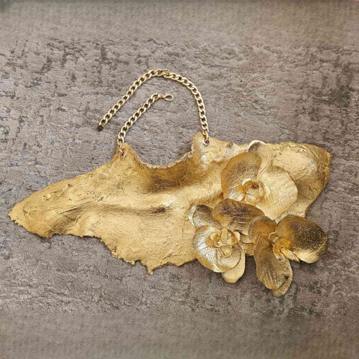 Athena Gold Flexible Orchid Necklace