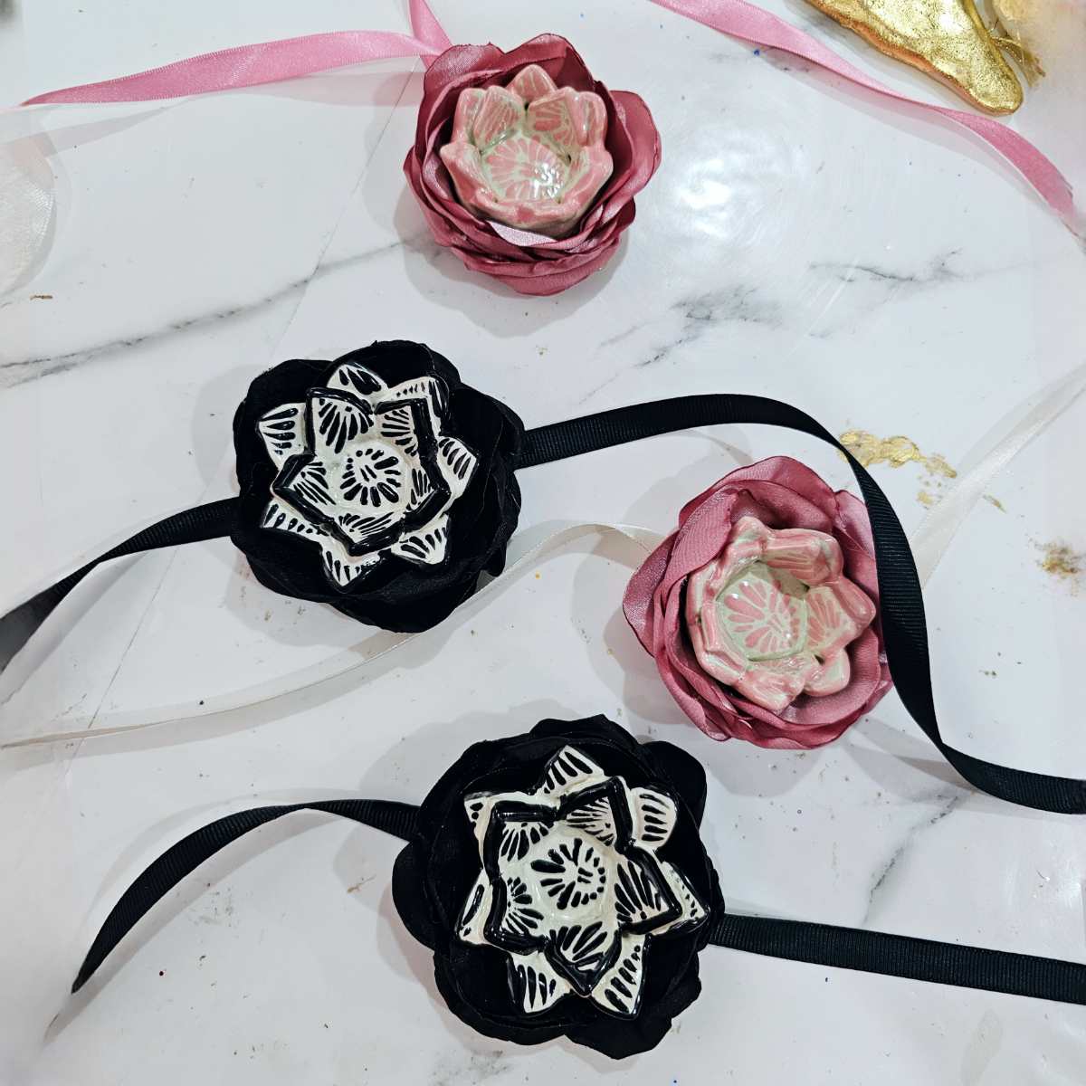 Choker Talavera Rosa y Rojo