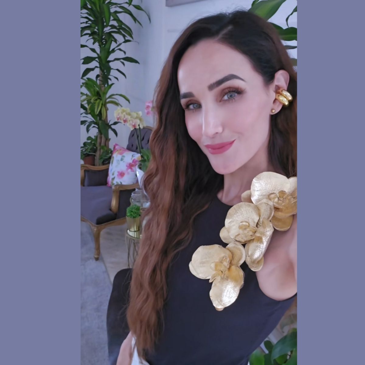 Prendedor Flor Elisa Orquídea Dorada