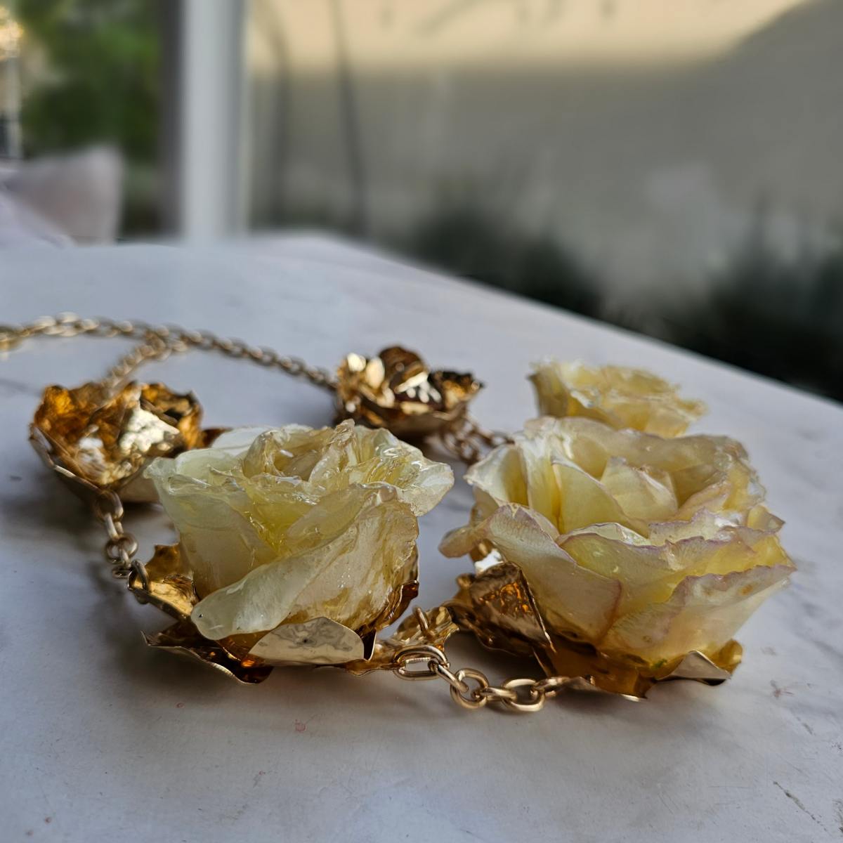 Rebecca Necklace with Preserved Real Roses