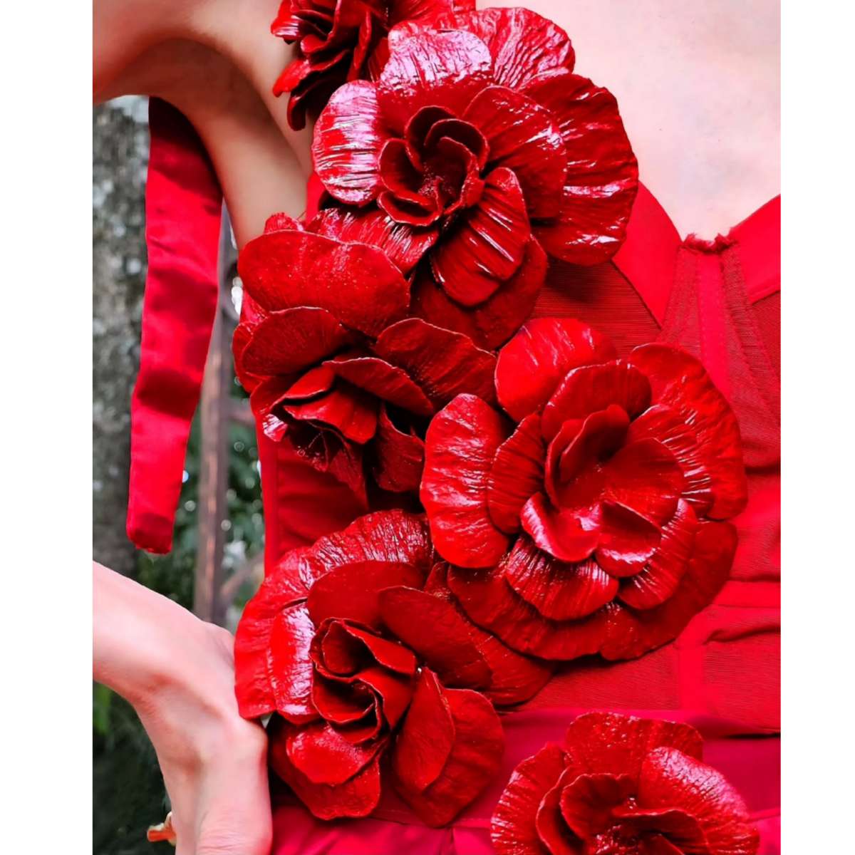 Prendedor Flor Elisa Rojo