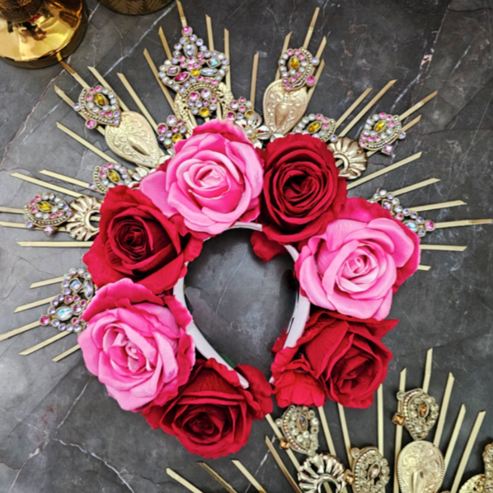 Corona Flores Isabel Tocado Catrinas FUSIONADAS EN UNA SOLA PIEZA