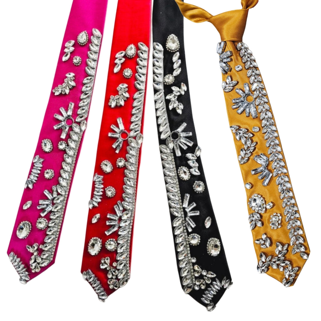 Corbata Kenia cristales colores