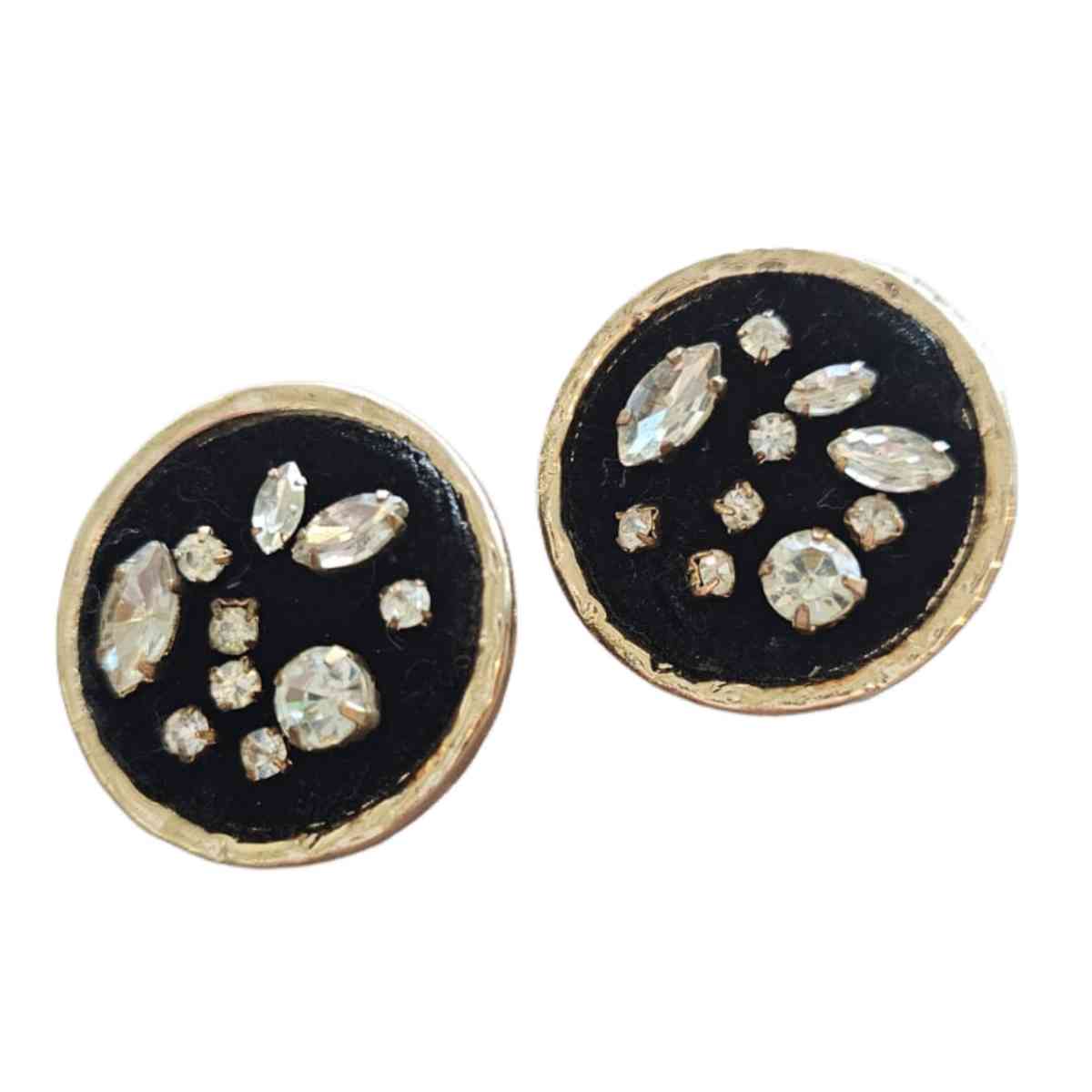 Aretes Carmela negro y dorado