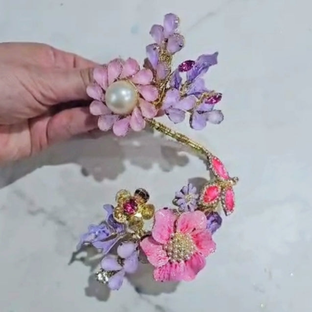Brazalete Sevilla Flores rosas y lila