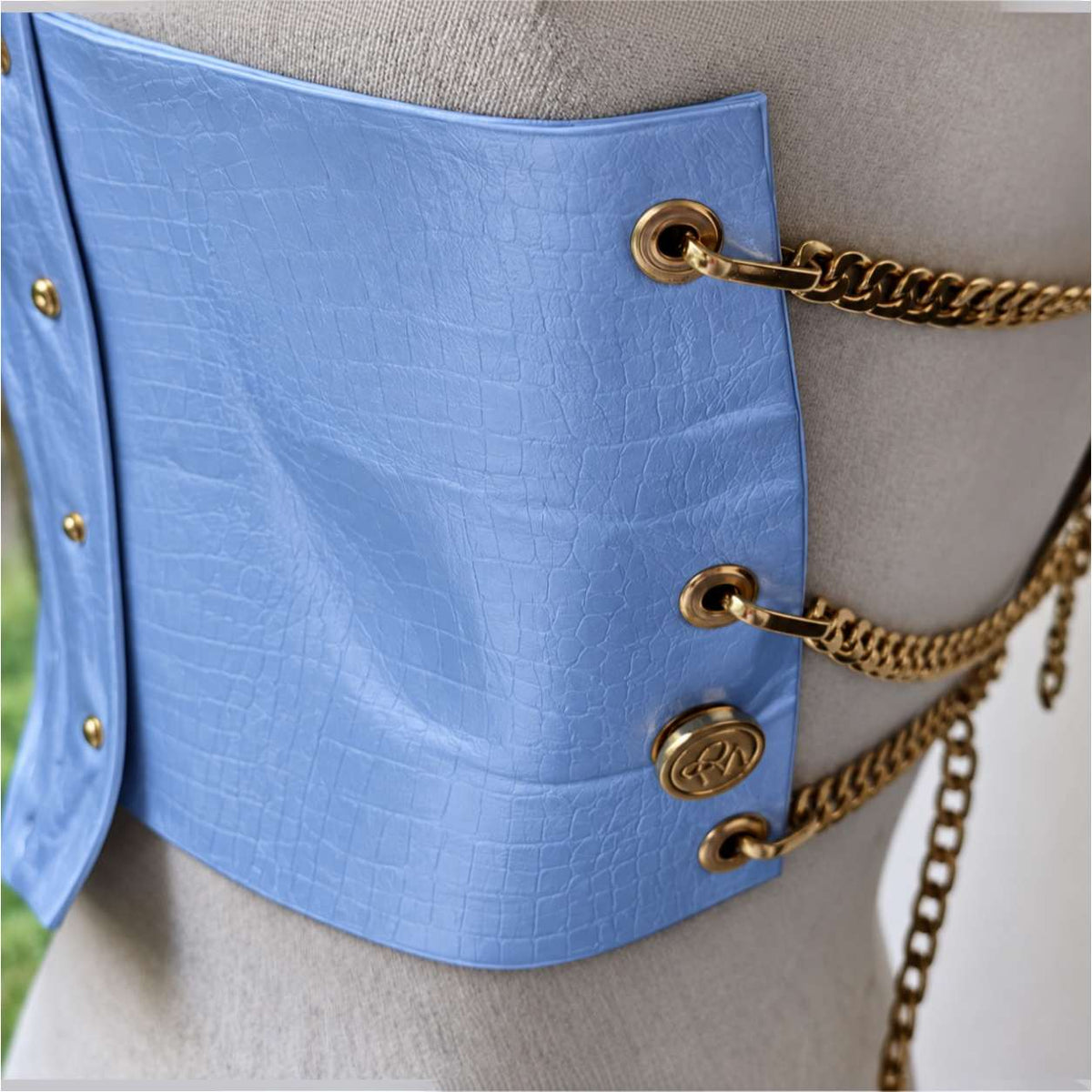 Peto Selene Pechera Rígido Azul celeste croco