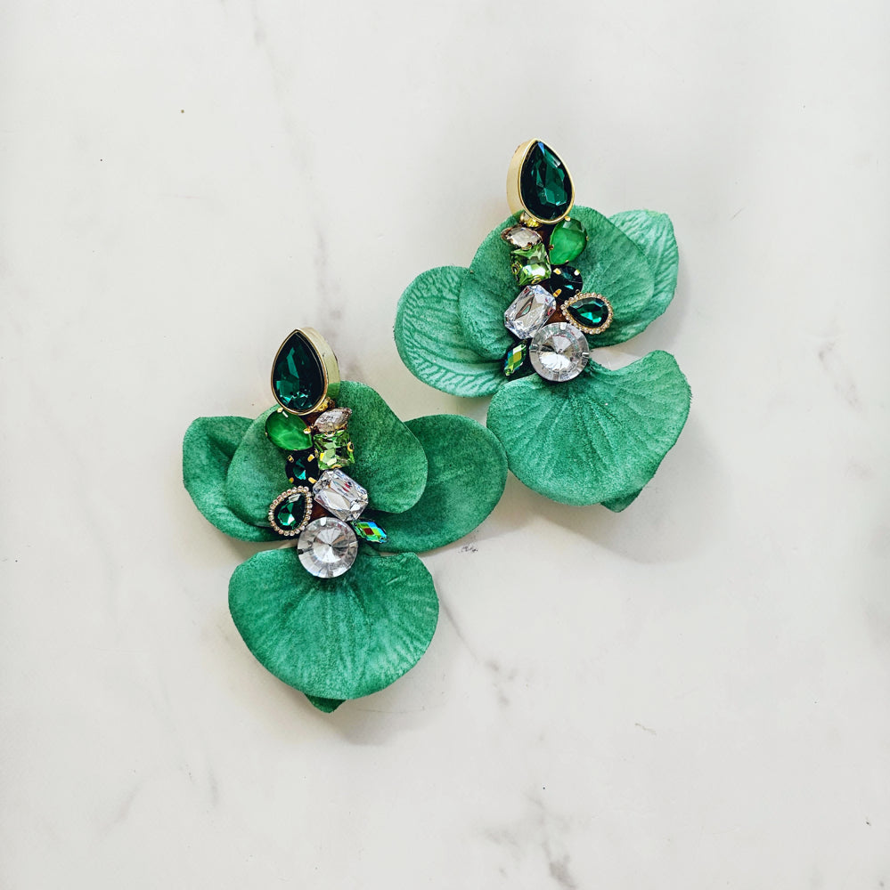 Aretes Maxi Orquidea Fucsia