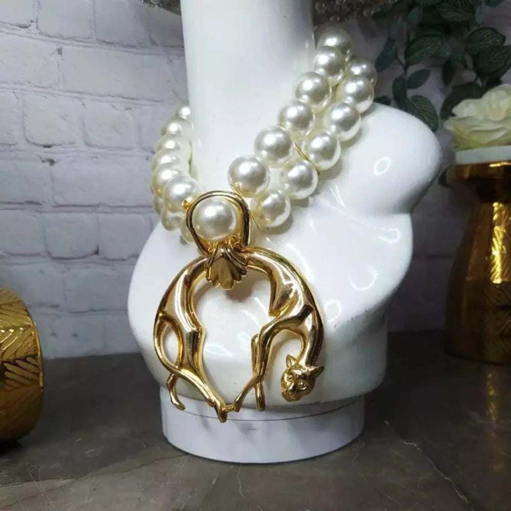 Collar Jaguar Rosa a la Mexicana