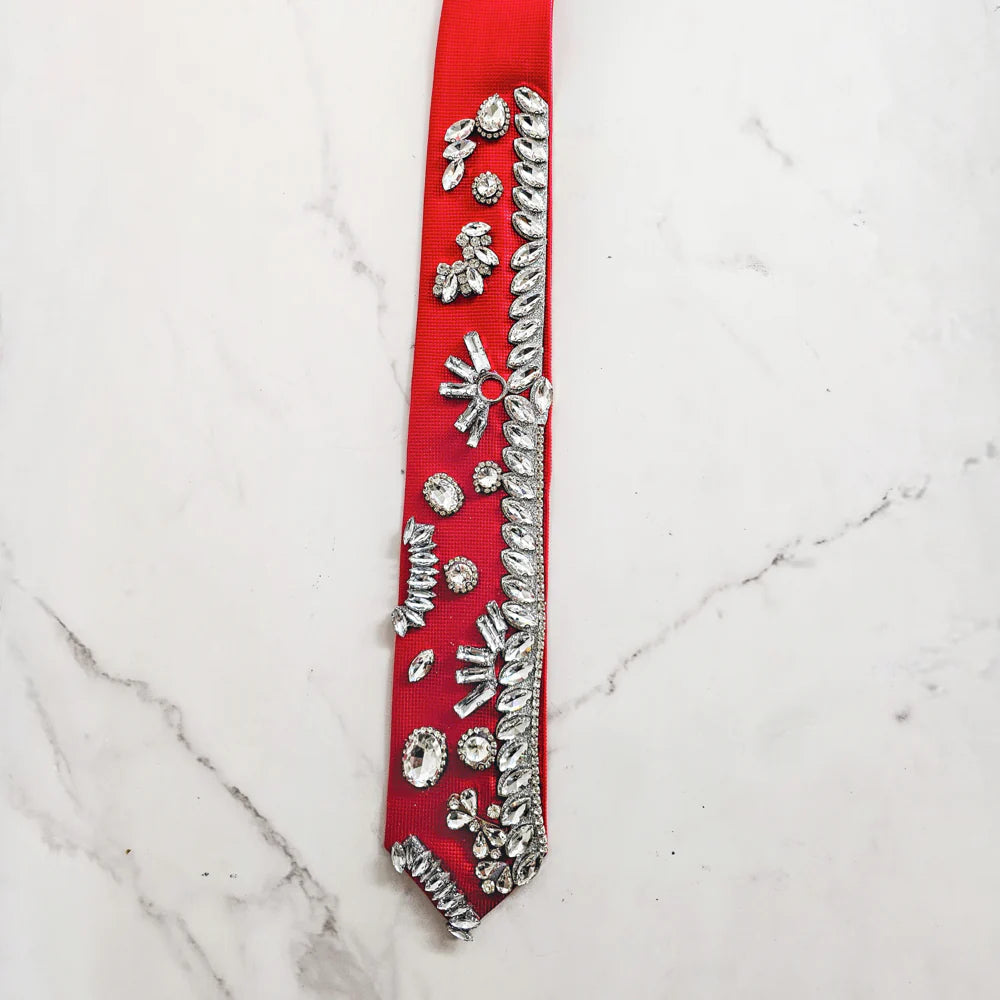 Kenya tie with colored crystals