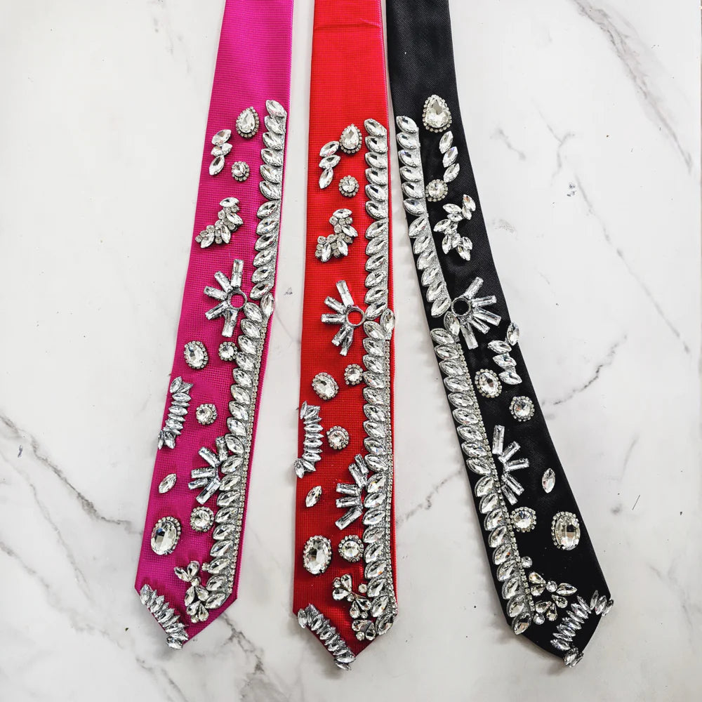 Kenya tie with colored crystals