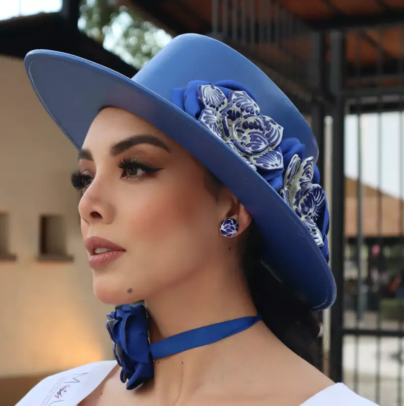 Sombrero Talavera Azul Gamuza