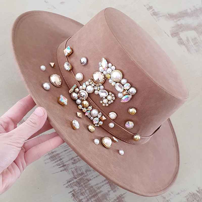Monogrammed Crystal Cordoban Hat