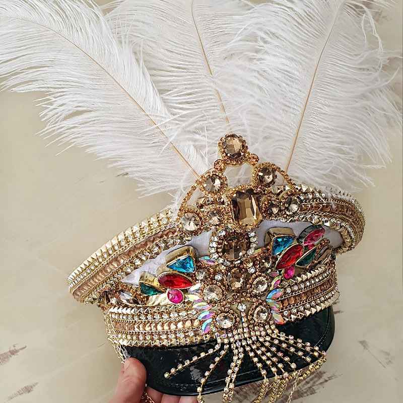 Kepi Hat with Feathers