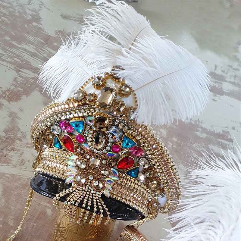 Kepi Hat with Feathers